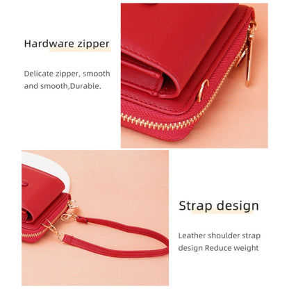Baellerry Multifunctional Adjustable Crossbody Phone Bag Large Capacity Multi-card Slot Single-shoulder Bag(Claret)