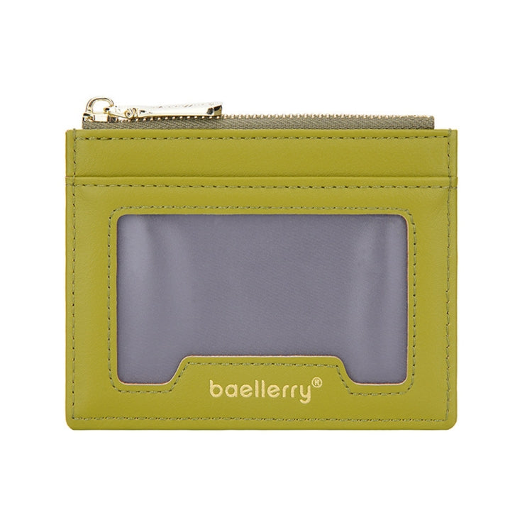 Baellerry Light and Thin Card Bag ID Card Holder Multifunctional Coin Purse(Yellow Green)
