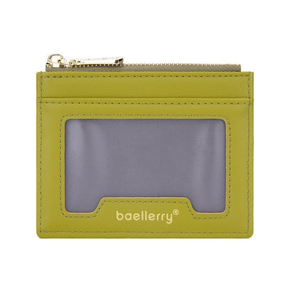 Baellerry Light and Thin Card Bag ID Card Holder Multifunctional Coin Purse(Yellow Green)