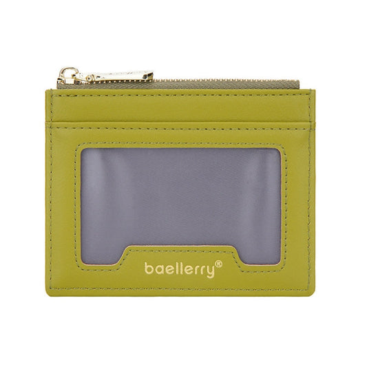 Baellerry Light and Thin Card Bag ID Card Holder Multifunctional Coin Purse(Yellow Green)