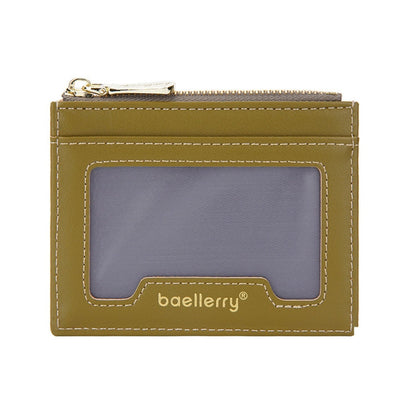 Baellerry Light and Thin Card Bag ID Card Holder Multifunctional Coin Purse(Dark Green)