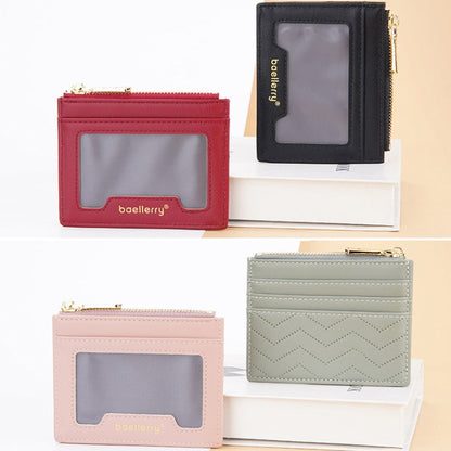 Baellerry Light and Thin Card Bag ID Card Holder Multifunctional Coin Purse(Dark Green)