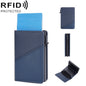 Baellerry RFID Anti-theft Aluminum Box Leather Wallet Side Push Contrasting Antimagnetic Card Holder(Blue)