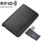 Porte-cartes Baellerry RFID en cuir à carreaux antivol avec boîte en métal en aluminium, éjection automatique (noir)