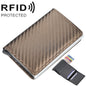 Baellerry Portefeuille en Cuir Plaid Anti-Vol RFID Boîte en Aluminium Métal Type d'Éjection Automatique Porte-Cartes (Or)