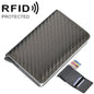 Baellerry RFID Anti-theft Plaid Leather Wallet Metal Aluminum Box Automatic Eject Type Card Holder(Dark Brown)