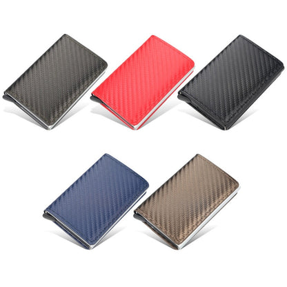 Baellerry Portefeuille en Cuir Plaid Anti-Vol RFID Boîte en Aluminium Métal Type d'Éjection Automatique Porte-Cartes (Or)