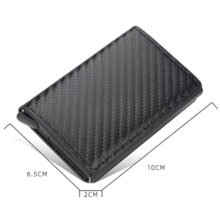Baellerry Portefeuille en Cuir Plaid Anti-Vol RFID Boîte en Aluminium Métal Type d'Éjection Automatique Porte-Cartes (Or)