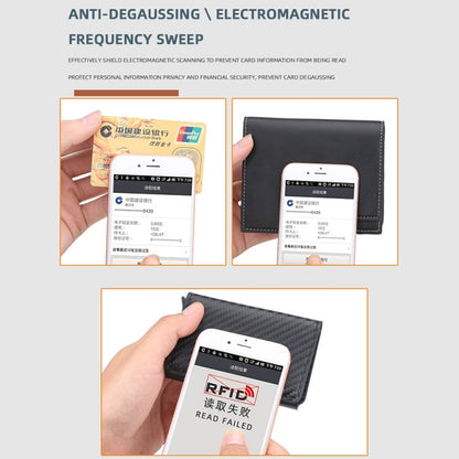 Baellerry Portefeuille en Cuir Plaid Anti-Vol RFID Boîte en Aluminium Métal Type d'Éjection Automatique Porte-Cartes (Or)