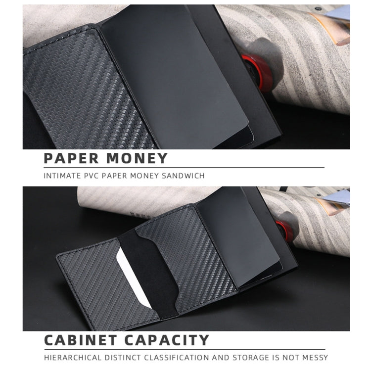 Baellerry Portefeuille en Cuir Plaid Anti-Vol RFID Boîte en Aluminium Métal Type d'Éjection Automatique Porte-Cartes (Or)