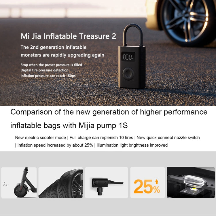 Compresseur d'air électrique portable universel Xiaomi Mijia pour voiture et vélo (Pompe à air 2)