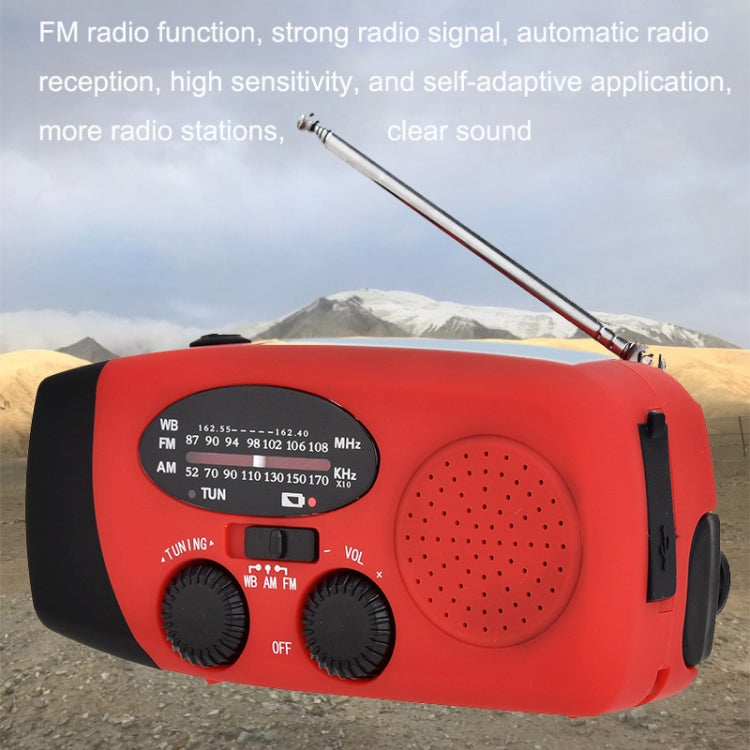 HanRongda HRD-902 Disaster Prevention and Emergency Solar Charging Lighting Mobile Portable Radio(Red)