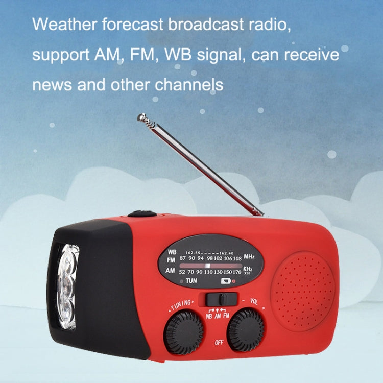 HanRongda HRD-902 Disaster Prevention and Emergency Solar Charging Lighting Mobile Portable Radio(Red)