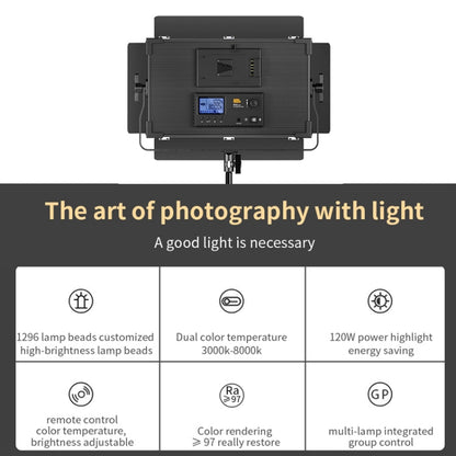 Pixel P45pro High Bright Dual Color Temperature Fill Light 120W Normal Bright Studio Camera Soft Light(A Set With EU Plug Adaptor)