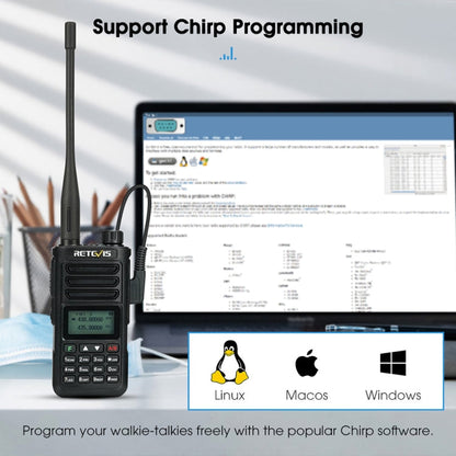 RETEVIS RA89 UV Dual-segment IP68 Waterproof Dual-guard Dual-standby Walkie Talkie(US Frequency 144-148/420-450MHz)