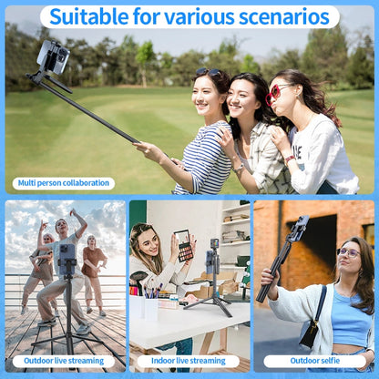 Pixel ST2 1.6m Anti Shake Selfie Stick Head Tripod Handheld Portable Folding Remote Control Outdoor Photo Stands(With Bluetooth Remote Control)