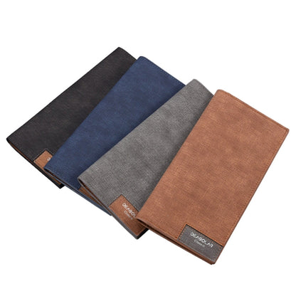 DEABOLAR Large Capacity Men Long Wallet Ultra-thin Paneled Soft Wallet(Navy Blue)