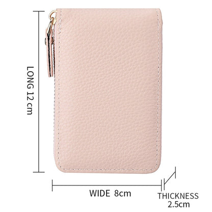 DEABOLAR Large-capacity Multi-slot Short Organ Card Holder PU Leather ID Cover Zipper Coin Purse(Coffee)