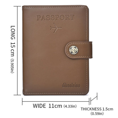 Dibaoleiou Boucle Cuir PU Sac de Rangement pour Cartes d'Identité Étui Passeport Multifonctionnel (Rouge)