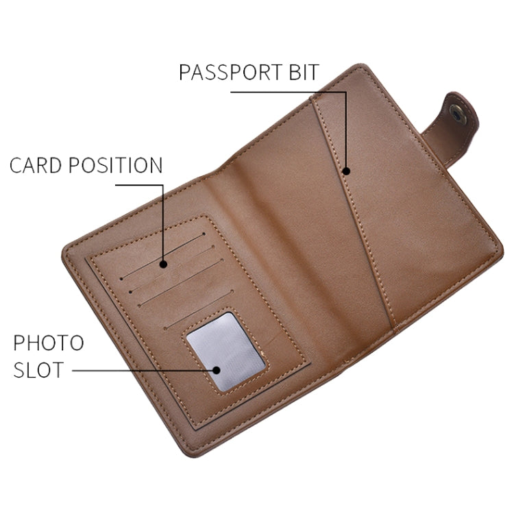 Dibaoleiou Boucle Cuir PU Sac de Rangement pour Cartes d'Identité Étui Passeport Multifonctionnel (Rouge)