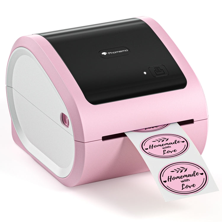 Phomemo D520-BT Bluetooth Thermal Shipping Label Printer Wireless Desktop Printer For Barcode Address Labels, Size: EU(Pink White)