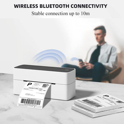 Phomemo PM241-BT Bluetooth Address Label Printer Thermal Shipping Package Label Maker, Size: US(Silver)