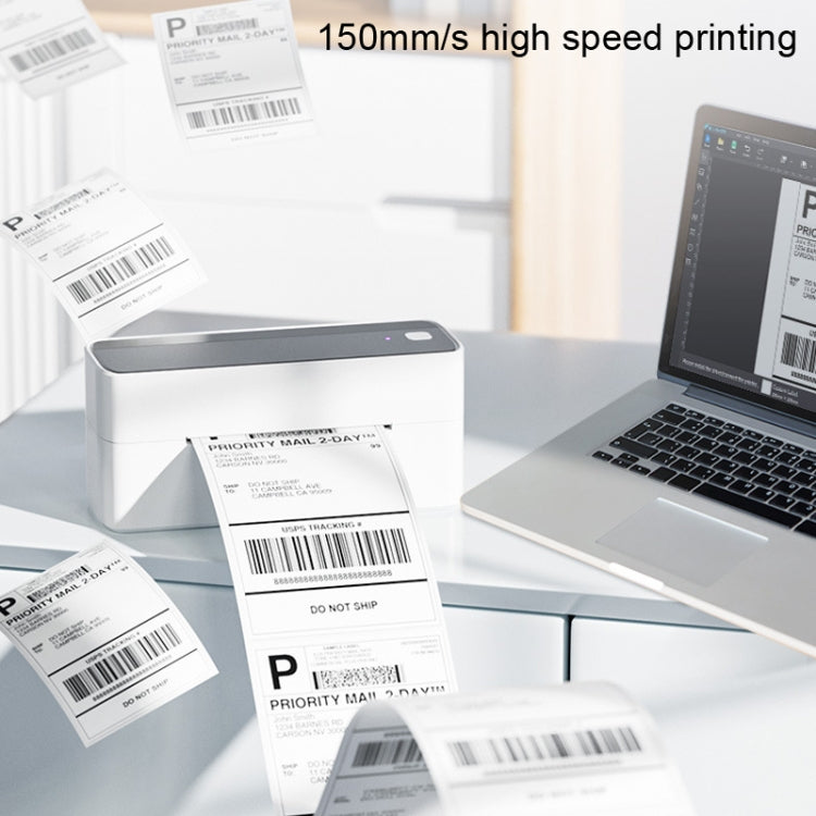 Phomemo PM241-BT Bluetooth Address Label Printer Thermal Shipping Package Label Maker, Size: US(Silver)