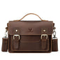 HUMERPAUL Leather Crossbody Bag Men Retro Shoulder Bag Commuter Men Small Square Bag(Brown)