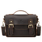 HUMERPAUL Leather Crossbody Bag Men Retro Shoulder Bag Commuter Men Small Square Bag(Coffee)