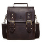 HUMERPAUL Leather Crossbody Bag Men Leather Backpack Shoulder Bag(Brown)