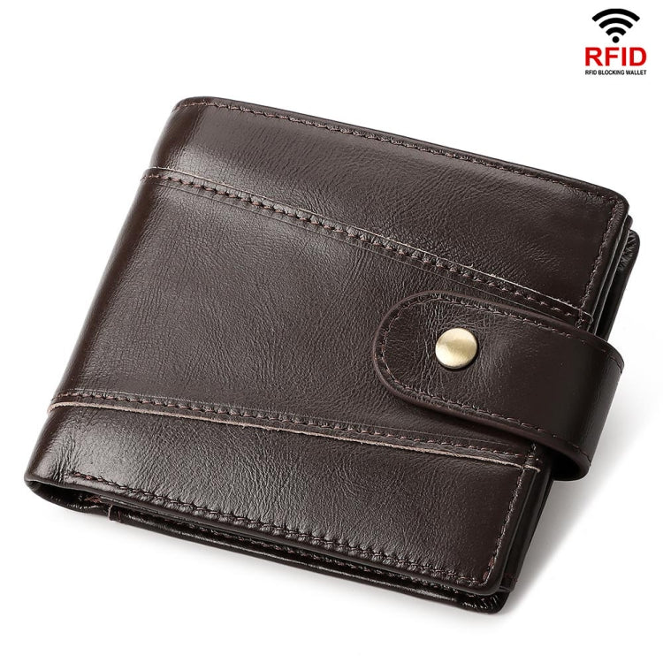 HUMERPAUL Portefeuille Homme Court Anti-magnétique RFID en Cuir Multi-cartes (Marron)