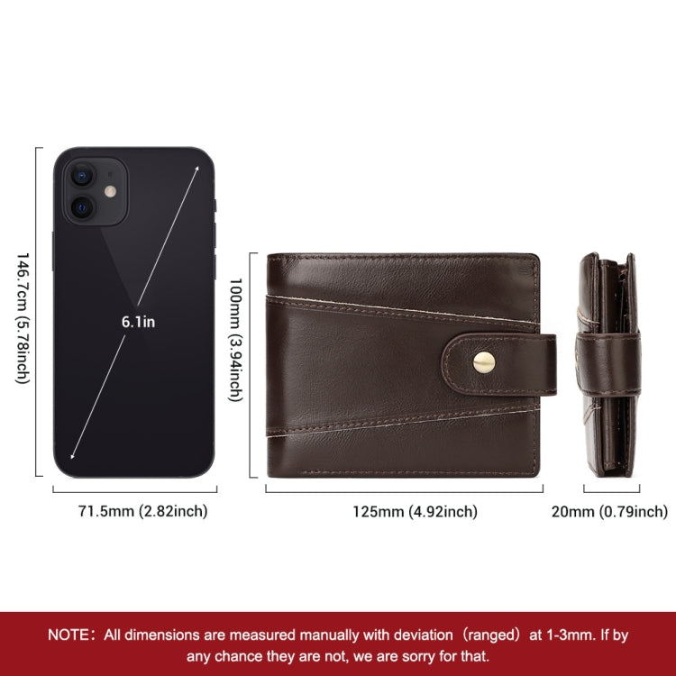 HUMERPAUL Portefeuille Homme Court Anti-magnétique RFID en Cuir Multi-cartes (Marron)