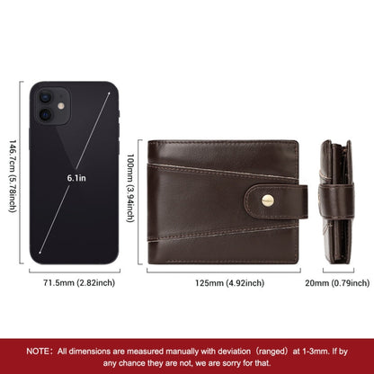 HUMERPAUL Portefeuille Homme Court Anti-magnétique RFID en Cuir Multi-cartes (Marron)