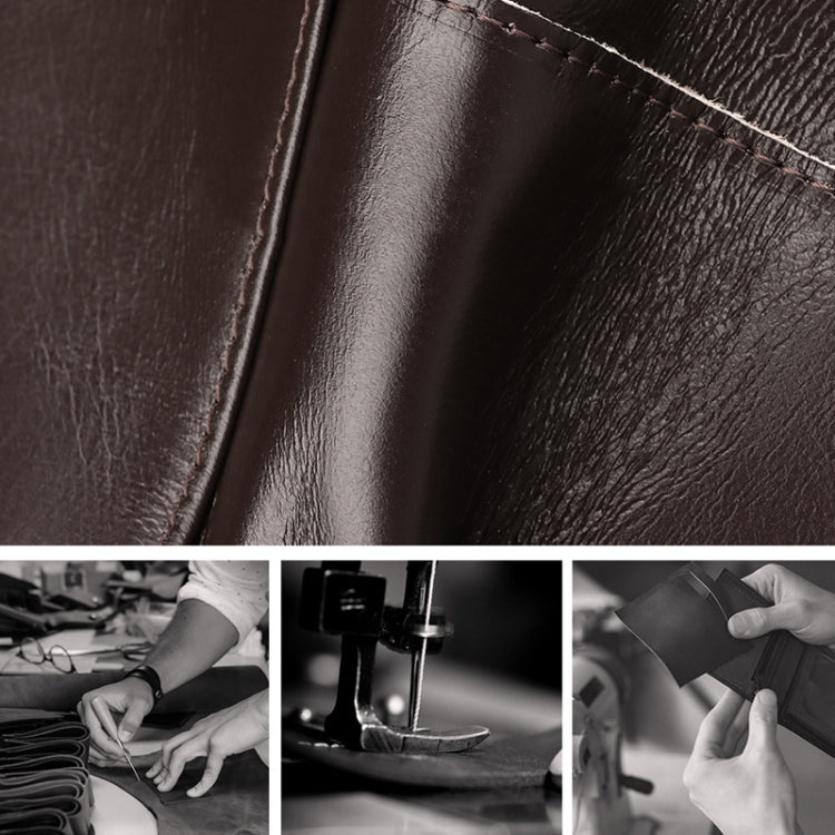 HUMERPAUL Portefeuille Homme Court Anti-magnétique RFID en Cuir Multi-cartes (Marron)