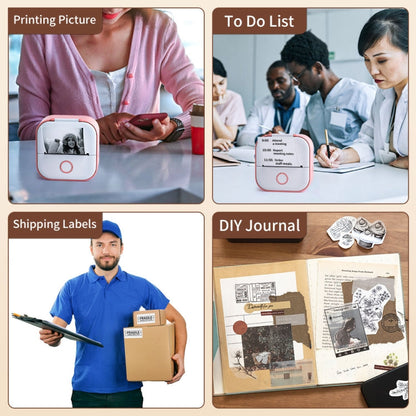 Phomemo T02 Standard Error Mini Pocket Small Portable Bluetooth Phone Photo Label Thermal Printer(White)