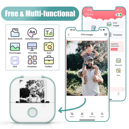 Phomemo T02 Gift Box Phone Bluetooth Mini Printer Photo Thermal Printer Family Student Wrong Question Printer(Green)