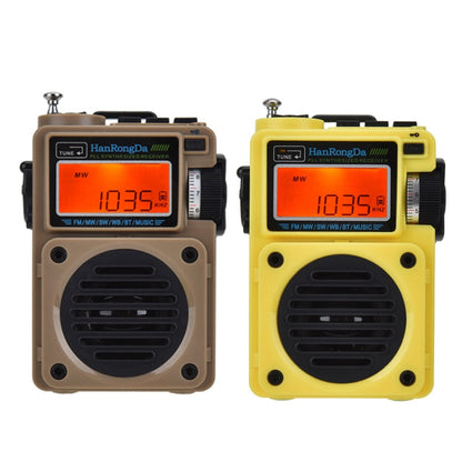 HanRongda HRD-701 Portable Full Band Radio Subwoofer Bluetooth TF Card Digital Display Radio(Yellow)