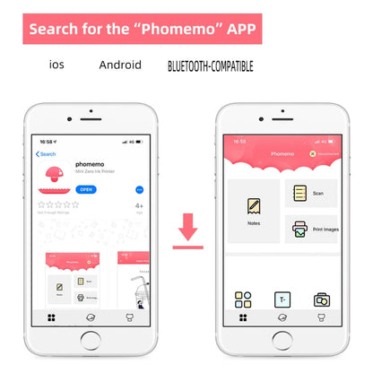 Phomemo M02-WH Pocket Small Bluetooth Portable Photo Thermal Label Wrong Question Printer