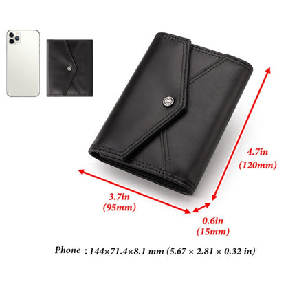 HUMERPAUL RFID Anti-Magnetic Lady Leather Wallet Buckle Card Coin Purse(Red)
