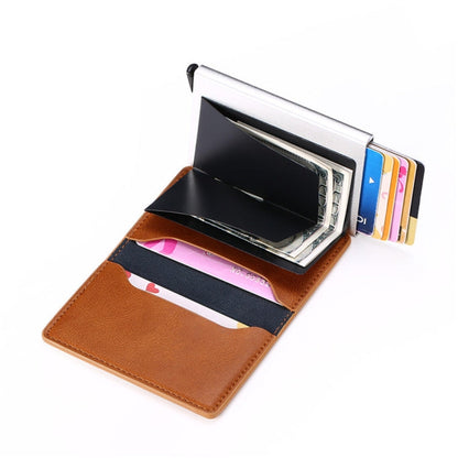 HUMERPAUL RFID Anti-Magnetic Automatic Card Set Credit Card Box Coin Bag(Red)
