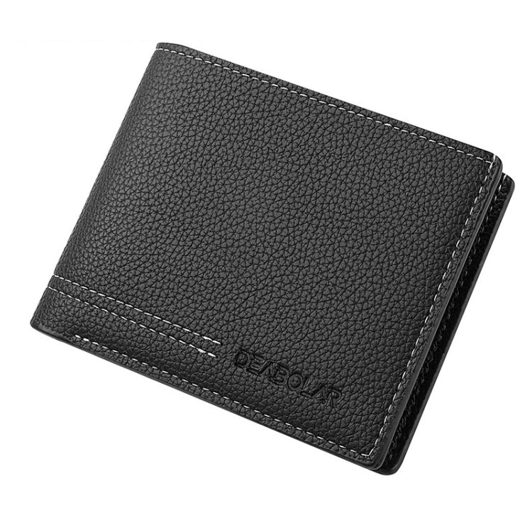 DEABOLAR Grand portefeuille homme en cuir PU, multi-cartes (Noir)