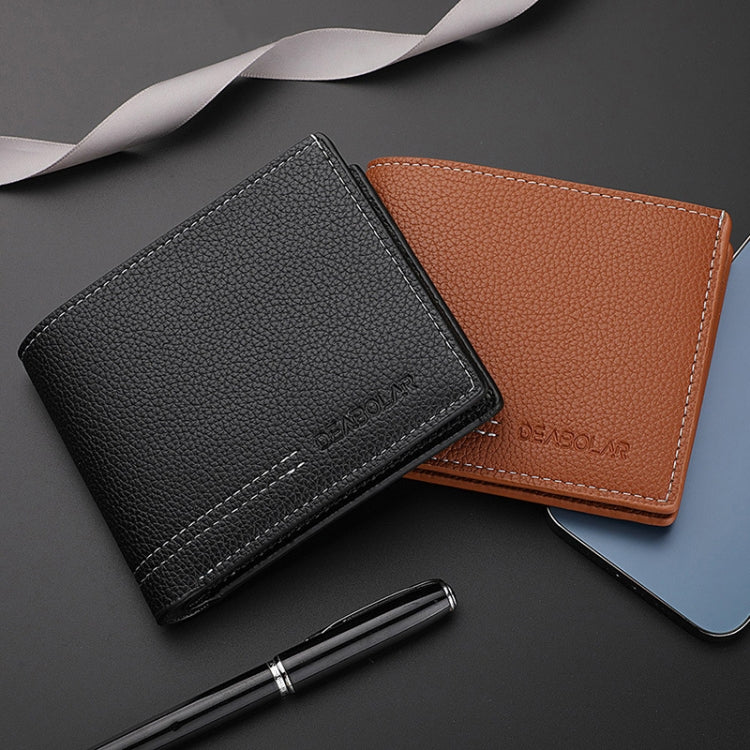 DEABOLAR Grand portefeuille homme en cuir PU, multi-cartes (Noir)