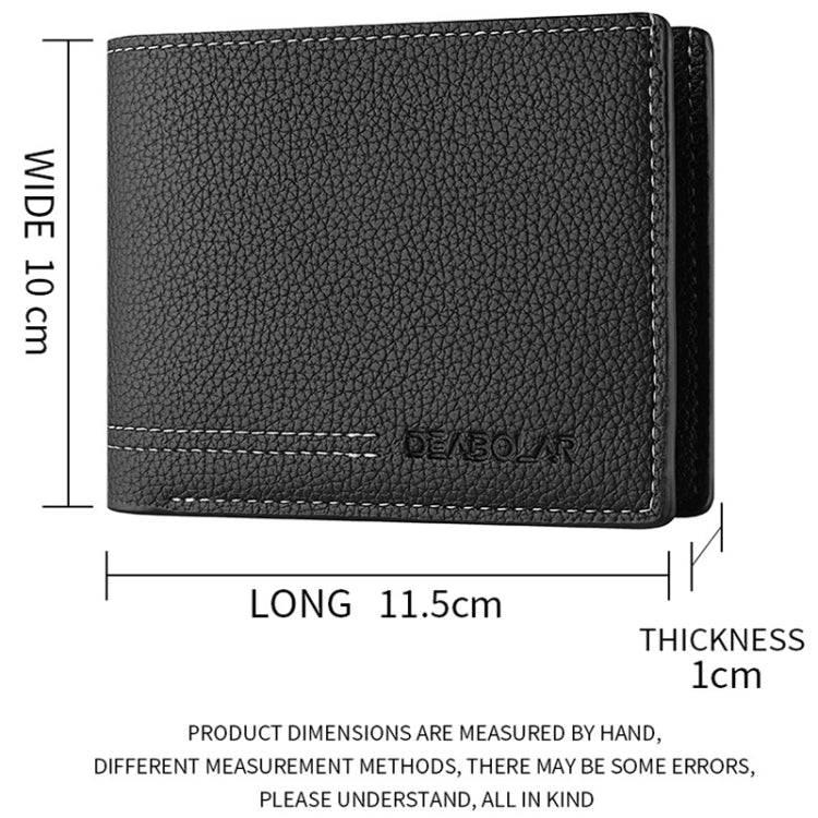 DEABOLAR Grand portefeuille homme en cuir PU, multi-cartes (Noir)