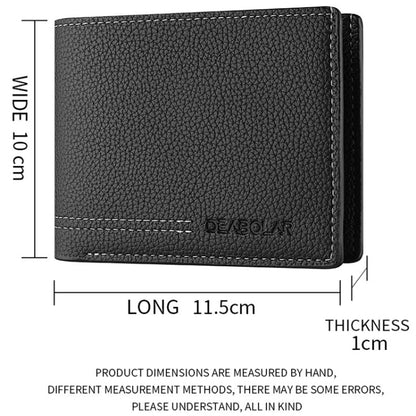 DEABOLAR Grand portefeuille homme en cuir PU, multi-cartes (Noir)