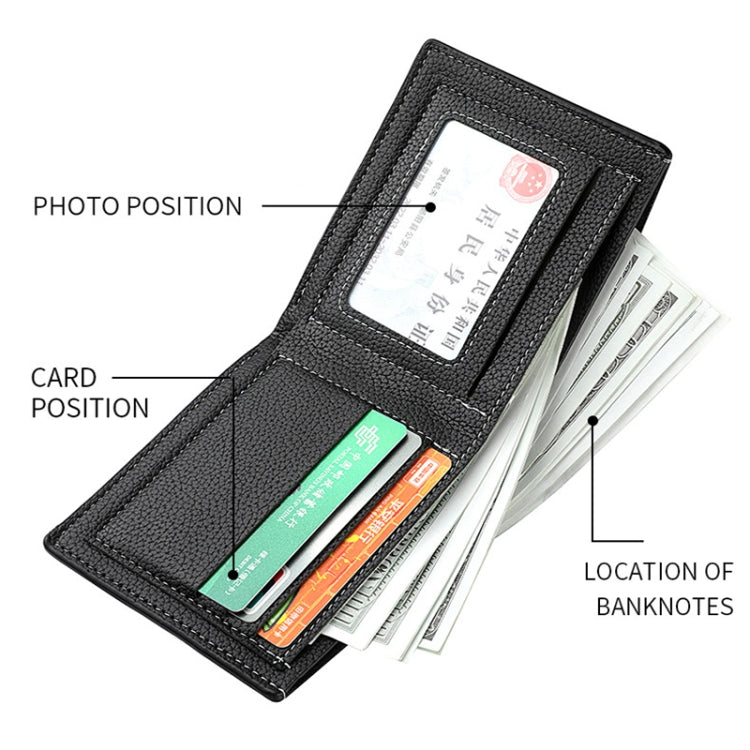 DEABOLAR Grand portefeuille homme en cuir PU, multi-cartes (Noir)