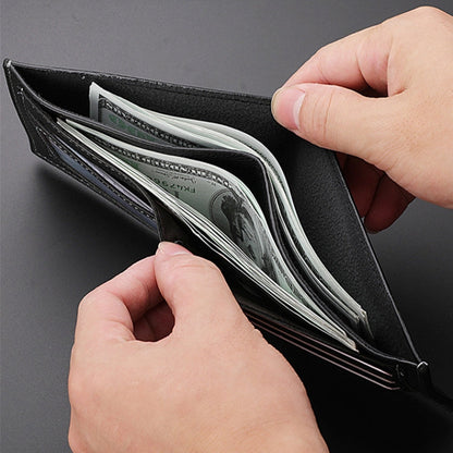 DEABOLAR Grand portefeuille homme en cuir PU, multi-cartes (Noir)