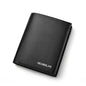 DEABOLAR Large-Capacity Multi-Card Men Short PU Leather Wallet(Black Vertical)