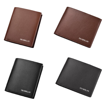 DEABOLAR Large-Capacity Multi-Card Men Short PU Leather Wallet(Brown Vertical)
