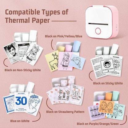 For Phomemo T02 3rolls Bluetooth Printer Thermal Paper Label Paper 50mmx3.5m 10 Years Black on White Sticker