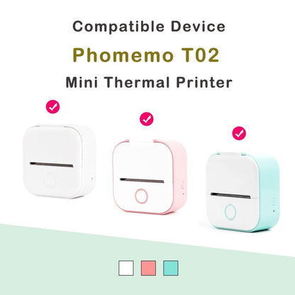 For Phomemo T02 3rolls Bluetooth Printer Thermal Paper Label Paper 50mmx3.5m 10 Years Black on White Sticker